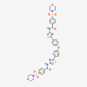 molecular formula C40H36N6O9S4 B2647848 4-morpholin-4-ylsulfonyl-N-[2-[4-[4-[4-[(4-morpholin-4-ylsulfonylbenzoyl)amino]-1,3-thiazol-2-yl]phenoxy]phenyl]-1,3-thiazol-4-yl]benzamide CAS No. 397289-02-0