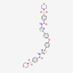 4-(morpholine-4-sulfonyl)-N-{2-[4-(4-{4-[4-(morpholine-4-sulfonyl)benzamido]-1,3-thiazol-2-yl}phenoxy)phenyl]-1,3-thiazol-4-yl}benzamide