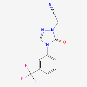 molecular formula C11H7F3N4O B2647849 2-{5-oxo-4-[3-(trifluoromethyl)phenyl]-4,5-dihydro-1H-1,2,4-triazol-1-yl}acetonitrile CAS No. 343373-32-0