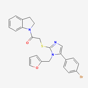 molecular formula C24H20BrN3O2S B2647859 2-((5-(4-bromophenyl)-1-(furan-2-ylmethyl)-1H-imidazol-2-yl)thio)-1-(indolin-1-yl)ethanone CAS No. 1207008-14-7