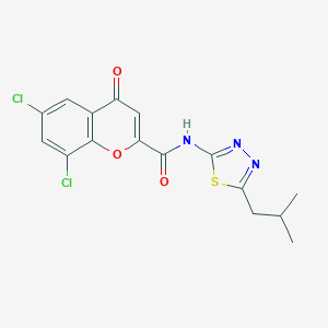molecular formula C16H13Cl2N3O3S B264786 6,8-dichloro-N-(5-isobutyl-1,3,4-thiadiazol-2-yl)-4-oxo-4H-chromene-2-carboxamide 