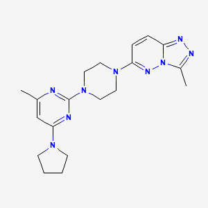 4-Methyl-2-(4-{3-methyl-[1,2,4]triazolo[4,3-b]pyridazin-6-yl}piperazin-1-yl)-6-(pyrrolidin-1-yl)pyrimidine