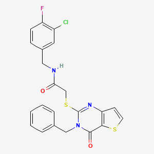 2-({3-benzyl-4-oxo-3H,4H-thieno[3,2-d]pyrimidin-2-yl}sulfanyl)-N-[(3-chloro-4-fluorophenyl)methyl]acetamide