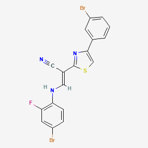(E)-3-((4-bromo-2-fluorophenyl)amino)-2-(4-(3-bromophenyl)thiazol-2-yl)acrylonitrile