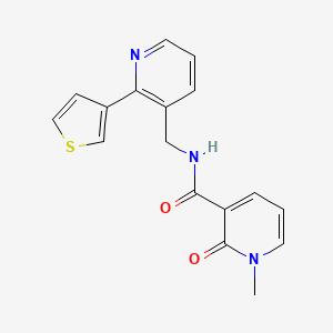 1-methyl-2-oxo-N-((2-(thiophen-3-yl)pyridin-3-yl)methyl)-1,2-dihydropyridine-3-carboxamide