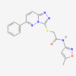 molecular formula C17H14N6O2S B2647880 N-(5-甲基异恶唑-3-基)-2-((6-苯基-[1,2,4]三唑并[4,3-b]哒嗪-3-基)硫代)乙酰胺 CAS No. 894036-66-9