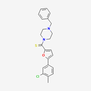 molecular formula C23H23ClN2OS B2647884 (4-Benzylpiperazin-1-yl)(5-(3-chloro-4-methylphenyl)furan-2-yl)methanethione CAS No. 941947-15-5