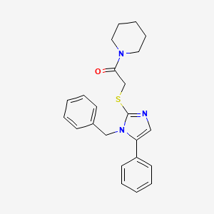 molecular formula C23H25N3OS B2647892 2-((1-苄基-5-苯基-1H-咪唑-2-基)硫代)-1-(哌啶-1-基)乙酮 CAS No. 1206993-87-4