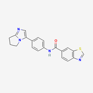 molecular formula C20H16N4OS B2647895 N-(4-(6,7-dihydro-5H-pyrrolo[1,2-a]imidazol-3-yl)phenyl)benzo[d]thiazole-6-carboxamide CAS No. 1421442-92-3