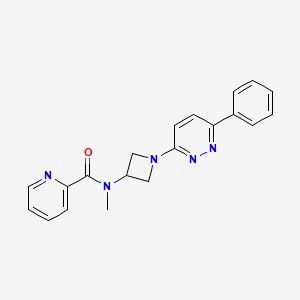 molecular formula C20H19N5O B2647896 N-Methyl-N-[1-(6-phenylpyridazin-3-yl)azetidin-3-yl]pyridine-2-carboxamide CAS No. 2380088-09-3