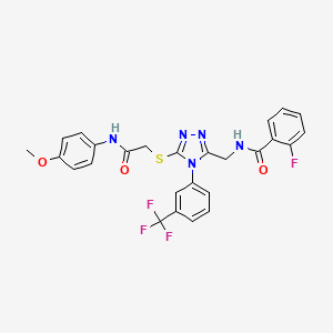 2-fluoro-N-{[5-({[(4-methoxyphenyl)carbamoyl]methyl}sulfanyl)-4-[3-(trifluoromethyl)phenyl]-4H-1,2,4-triazol-3-yl]methyl}benzamide