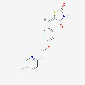molecular formula C19H18N2O3S B026479 5-(4-(2-(5-Ethylpyridin-2-yl)ethoxy)benzylidene)thiazolidine-2,4-dione CAS No. 144809-28-9