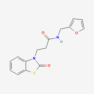 N-(furan-2-ylmethyl)-3-(2-oxo-1,3-benzothiazol-3-yl)propanamide