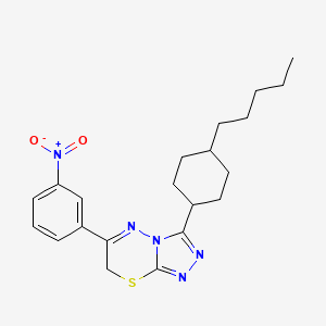 molecular formula C21H27N5O2S B2647911 6-(3-硝基苯基)-3-(4-戊基环己基)-7H-[1,2,4]三唑并[3,4-b][1,3,4]噻二嗪 CAS No. 860611-36-5