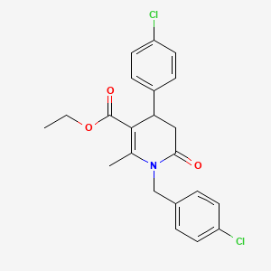 Ethyl 4-(4-chlorophenyl)-1-[(4-chlorophenyl)methyl]-2-methyl-6-oxo-1,4,5,6-tetrahydropyridine-3-carboxylate