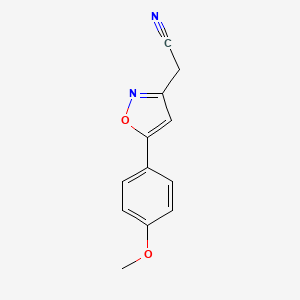 molecular formula C12H10N2O2 B2647922 2-(5-(4-Methoxyphenyl)isoxazol-3-yl)acetonitrile CAS No. 1207046-26-1