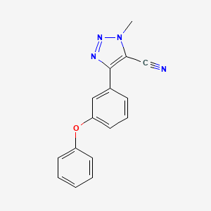 molecular formula C16H12N4O B2647923 1-Methyl-4-(3-phenoxyphenyl)-1,2,3-triazole-5-carbonitrile CAS No. 1024154-10-6