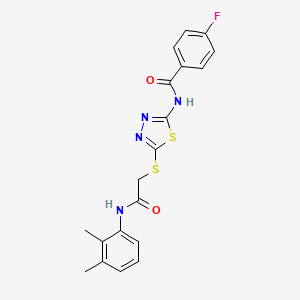 N-(5-((2-((2,3-dimethylphenyl)amino)-2-oxoethyl)thio)-1,3,4-thiadiazol-2-yl)-4-fluorobenzamide