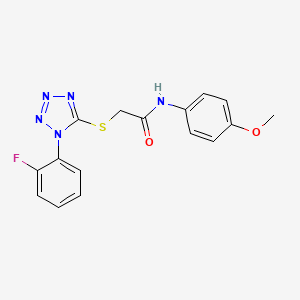 molecular formula C16H14FN5O2S B2647939 2-[1-(2-氟苯基)四唑-5-基]巯基-N-(4-甲氧苯基)乙酰胺 CAS No. 562866-41-5