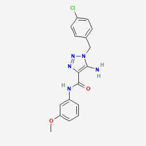 molecular formula C17H16ClN5O2 B2647947 5-amino-1-[(4-chlorophenyl)methyl]-N-(3-methoxyphenyl)triazole-4-carboxamide CAS No. 900013-56-1