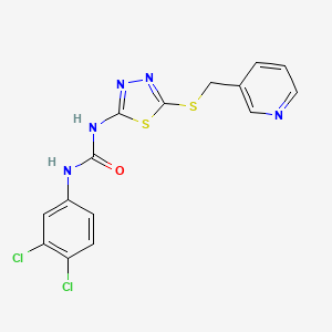 molecular formula C15H11Cl2N5OS2 B2647953 1-(3,4-Dichlorophenyl)-3-(5-((pyridin-3-ylmethyl)thio)-1,3,4-thiadiazol-2-yl)urea CAS No. 922815-37-0