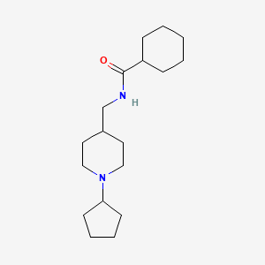 molecular formula C18H32N2O B2647954 N-((1-cyclopentylpiperidin-4-yl)methyl)cyclohexanecarboxamide CAS No. 954078-60-5