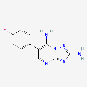 molecular formula C11H9FN6 B2647956 6-(4-Fluorophenyl)-[1,2,4]triazolo[1,5-a]pyrimidine-2,7-diamine CAS No. 338793-24-1