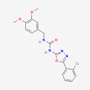 molecular formula C18H17ClN4O4 B2647962 1-(5-(2-Chlorophenyl)-1,3,4-oxadiazol-2-yl)-3-(3,4-dimethoxybenzyl)urea CAS No. 1251557-39-7