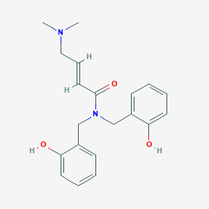 molecular formula C20H24N2O3 B2647964 (E)-4-(Dimethylamino)-N,N-bis[(2-hydroxyphenyl)methyl]but-2-enamide CAS No. 2411322-47-7