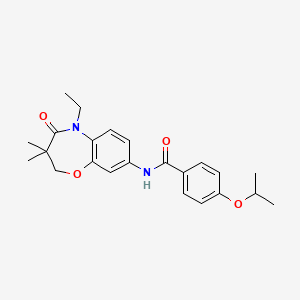 molecular formula C23H28N2O4 B2647972 N-(5-ethyl-3,3-dimethyl-4-oxo-2,3,4,5-tetrahydrobenzo[b][1,4]oxazepin-8-yl)-4-isopropoxybenzamide CAS No. 921519-20-2