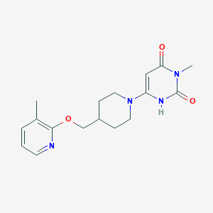molecular formula C17H22N4O3 B2647977 3-Methyl-6-(4-{[(3-methylpyridin-2-yl)oxy]methyl}piperidin-1-yl)-1,2,3,4-tetrahydropyrimidine-2,4-dione CAS No. 2200573-65-3
