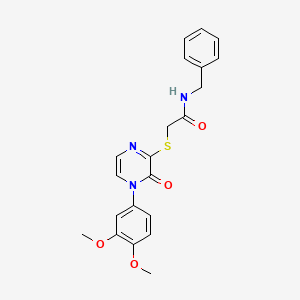 N-benzyl-2-((4-(3,4-dimethoxyphenyl)-3-oxo-3,4-dihydropyrazin-2-yl)thio)acetamide