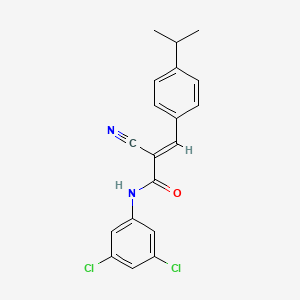 molecular formula C19H16Cl2N2O B2647985 (E)-2-cyano-N-(3,5-dichlorophenyl)-3-(4-propan-2-ylphenyl)prop-2-enamide CAS No. 466648-09-9