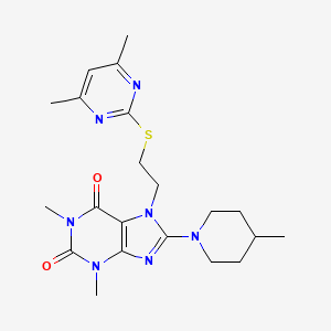 7-[2-(4,6-Dimethyl-pyrimidin-2-ylsulfanyl)-ethyl]-1,3-dimethyl-8-(4-methyl-piperidin-1-yl)-3,7-dihydro-purine-2,6-dione