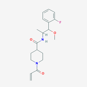 N-[1-(2-Fluorophenyl)-1-methoxypropan-2-yl]-1-prop-2-enoylpiperidine-4-carboxamide