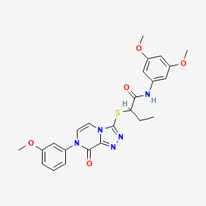 molecular formula C24H25N5O5S B2648010 N-(3,5-二甲氧基苯基)-2-((7-(3-甲氧基苯基)-8-氧代-7,8-二氢-[1,2,4]三唑并[4,3-a]嘧啶-3-基)硫代)丁酰胺 CAS No. 1223994-76-0