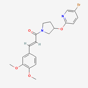 molecular formula C20H21BrN2O4 B2648023 (E)-1-(3-((5-bromopyridin-2-yl)oxy)pyrrolidin-1-yl)-3-(3,4-dimethoxyphenyl)prop-2-en-1-one CAS No. 1904631-96-4