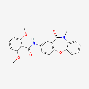 molecular formula C23H20N2O5 B2648028 2,6-dimethoxy-N-(10-methyl-11-oxo-10,11-dihydrodibenzo[b,f][1,4]oxazepin-2-yl)benzamide CAS No. 922131-67-7