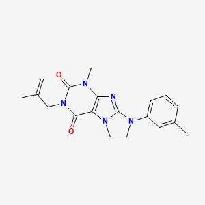 molecular formula C19H21N5O2 B2648048 1-methyl-3-(2-methylallyl)-8-(m-tolyl)-7,8-dihydro-1H-imidazo[2,1-f]purine-2,4(3H,6H)-dione CAS No. 872840-12-5