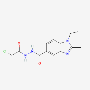 molecular formula C13H15ClN4O2 B2648053 N'-(2-Chloroacetyl)-1-ethyl-2-methylbenzimidazole-5-carbohydrazide CAS No. 2411272-09-6