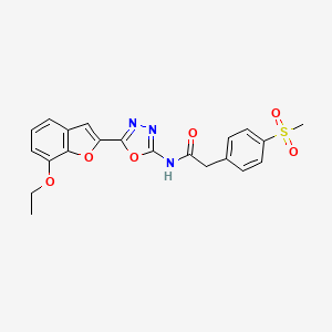 N-(5-(7-ethoxybenzofuran-2-yl)-1,3,4-oxadiazol-2-yl)-2-(4-(methylsulfonyl)phenyl)acetamide