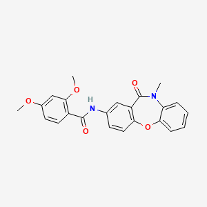 molecular formula C23H20N2O5 B2648057 2,4-dimethoxy-N-(10-methyl-11-oxo-10,11-dihydrodibenzo[b,f][1,4]oxazepin-2-yl)benzamide CAS No. 921889-88-5