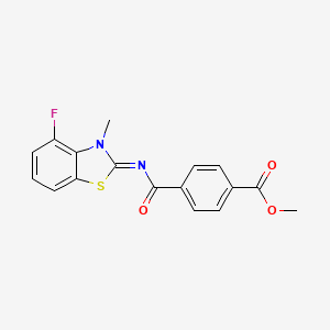molecular formula C17H13FN2O3S B2648060 Methyl 4-[(4-fluoro-3-methyl-1,3-benzothiazol-2-ylidene)carbamoyl]benzoate CAS No. 868375-28-4