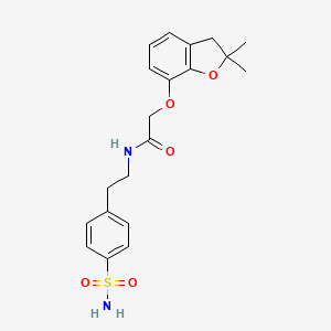 molecular formula C20H24N2O5S B2648062 2-((2,2-二甲基-2,3-二氢苯并呋喃-7-基)氧基)-N-(4-磺酰基苯乙基)乙酰胺 CAS No. 784166-54-7