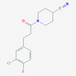 1-[3-(3-Chloro-4-fluorophenyl)propanoyl]piperidine-4-carbonitrile