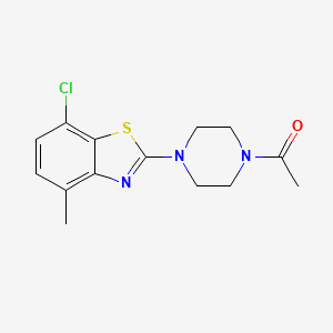 molecular formula C14H16ClN3OS B2648067 1-(4-(7-氯-4-甲基苯并[d]噻唑-2-基)哌嗪-1-基)乙酮 CAS No. 897487-75-1