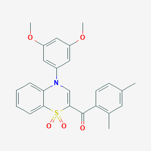 [4-(3,5-dimethoxyphenyl)-1,1-dioxido-4H-1,4-benzothiazin-2-yl](2,4-dimethylphenyl)methanone