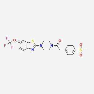 molecular formula C21H20F3N3O4S2 B2648081 2-(4-(Methylsulfonyl)phenyl)-1-(4-(6-(trifluoromethoxy)benzo[d]thiazol-2-yl)piperazin-1-yl)ethanone CAS No. 1202996-99-3