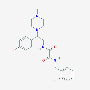molecular formula C22H26ClFN4O2 B2648083 N1-(2-氯苄基)-N2-(2-(4-氟苯基)-2-(4-甲基哌嗪-1-基)乙基)草酰胺 CAS No. 906151-13-1