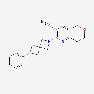 molecular formula C21H21N3O B2648085 2-(6-Phenyl-2-azaspiro[3.3]heptan-2-yl)-7,8-dihydro-5H-pyrano[4,3-b]pyridine-3-carbonitrile CAS No. 2380057-97-4